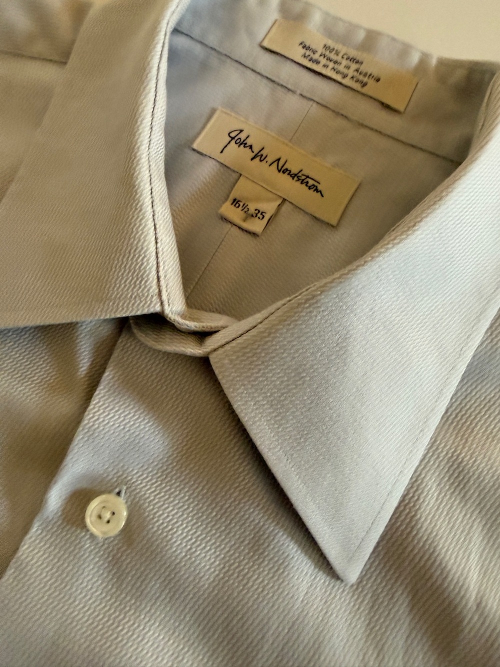 John W. Nordstrom Men’s Dress Shirt – Size 16½-35 – Light Blue Textured - Picture 1 of 13